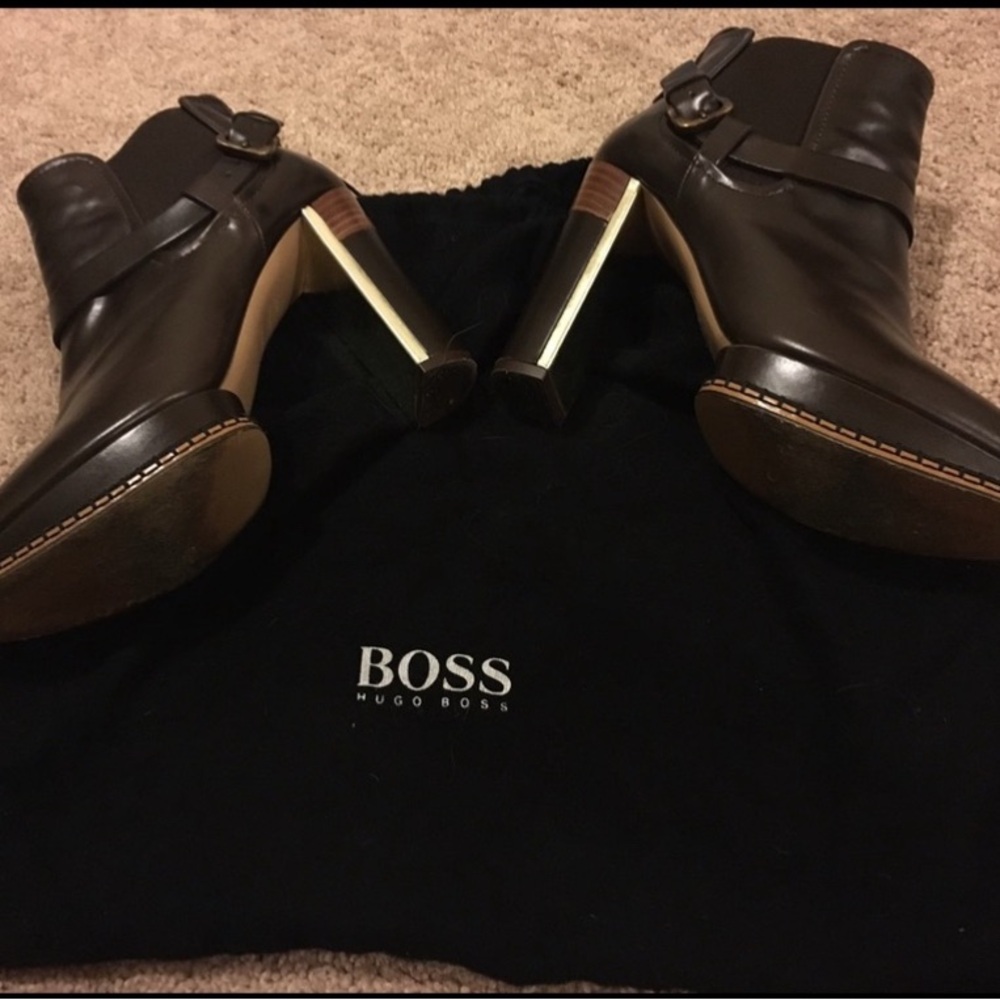 Hugo Boss Women's Dark Brown Heeled Boots
